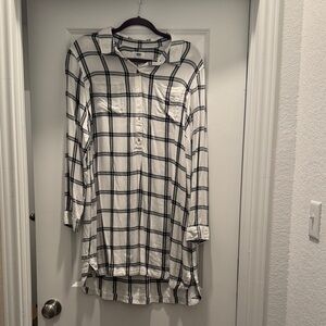 Old Navy Monochrome Plaid Shirt Dress Sz XL